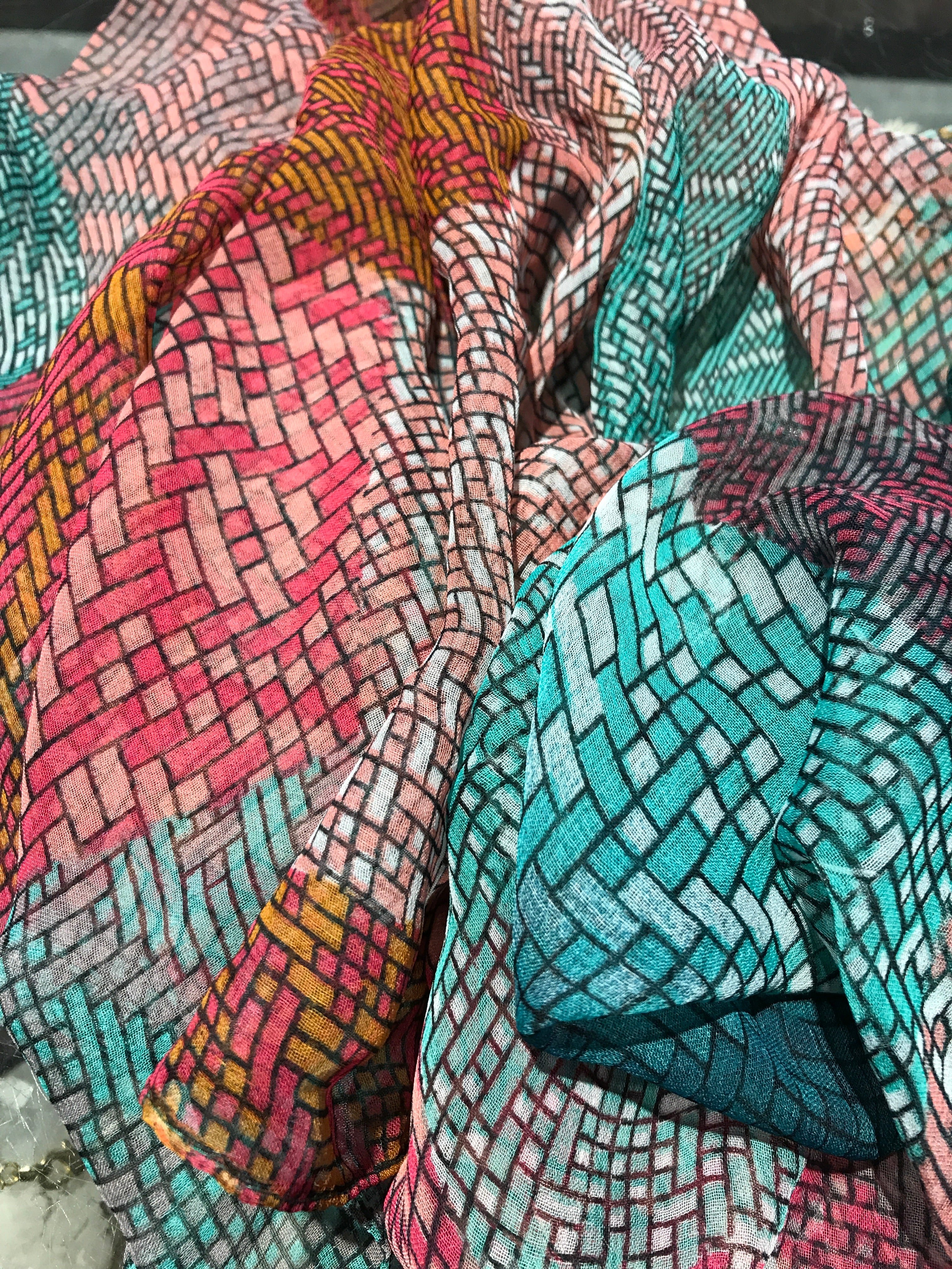 Vintage Tile Pattern Scarf - CARAVAN OUTPOST
