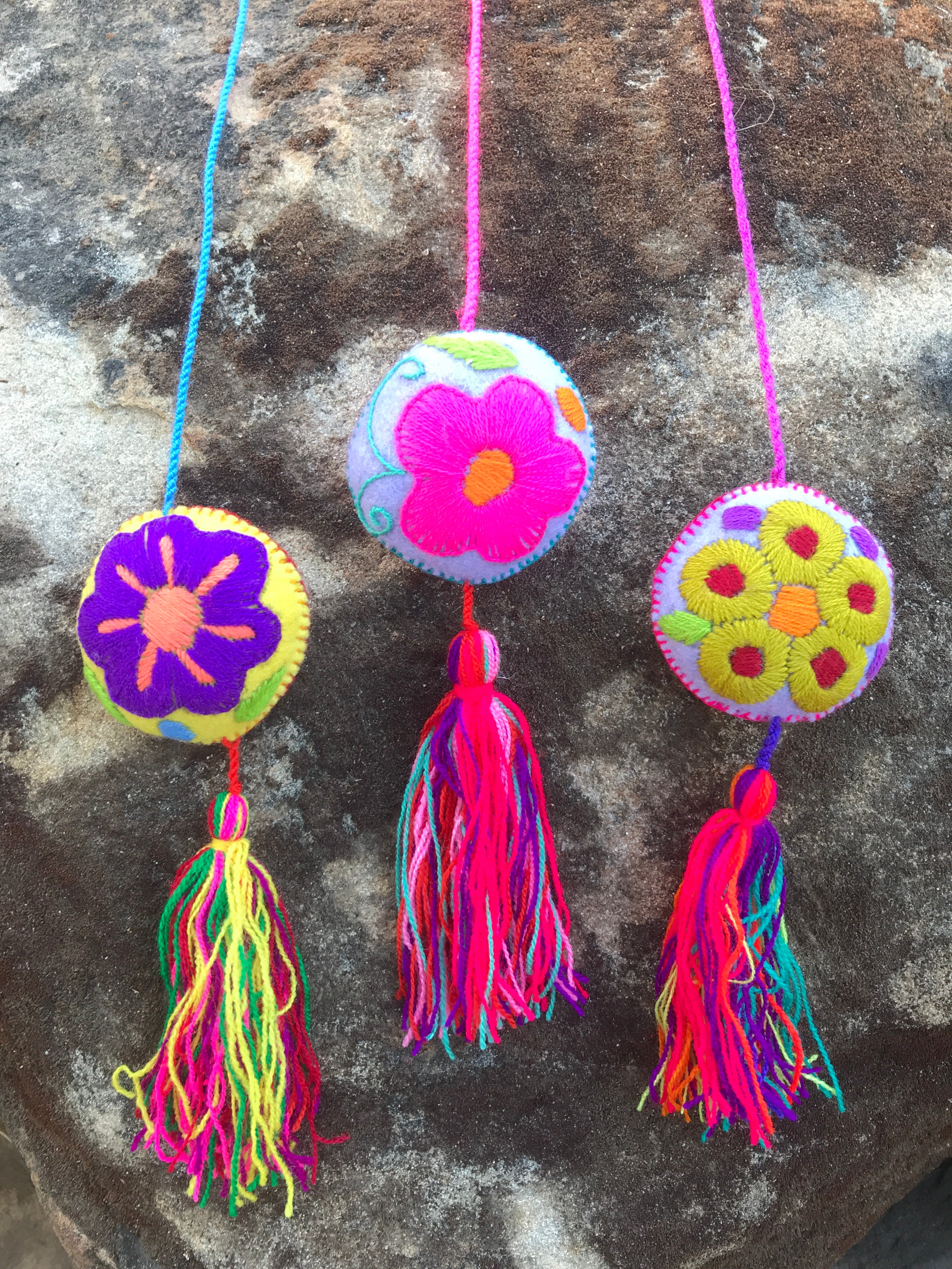 Mexican Handmade Embroidered Holiday Ornaments - CARAVAN OUTPOST