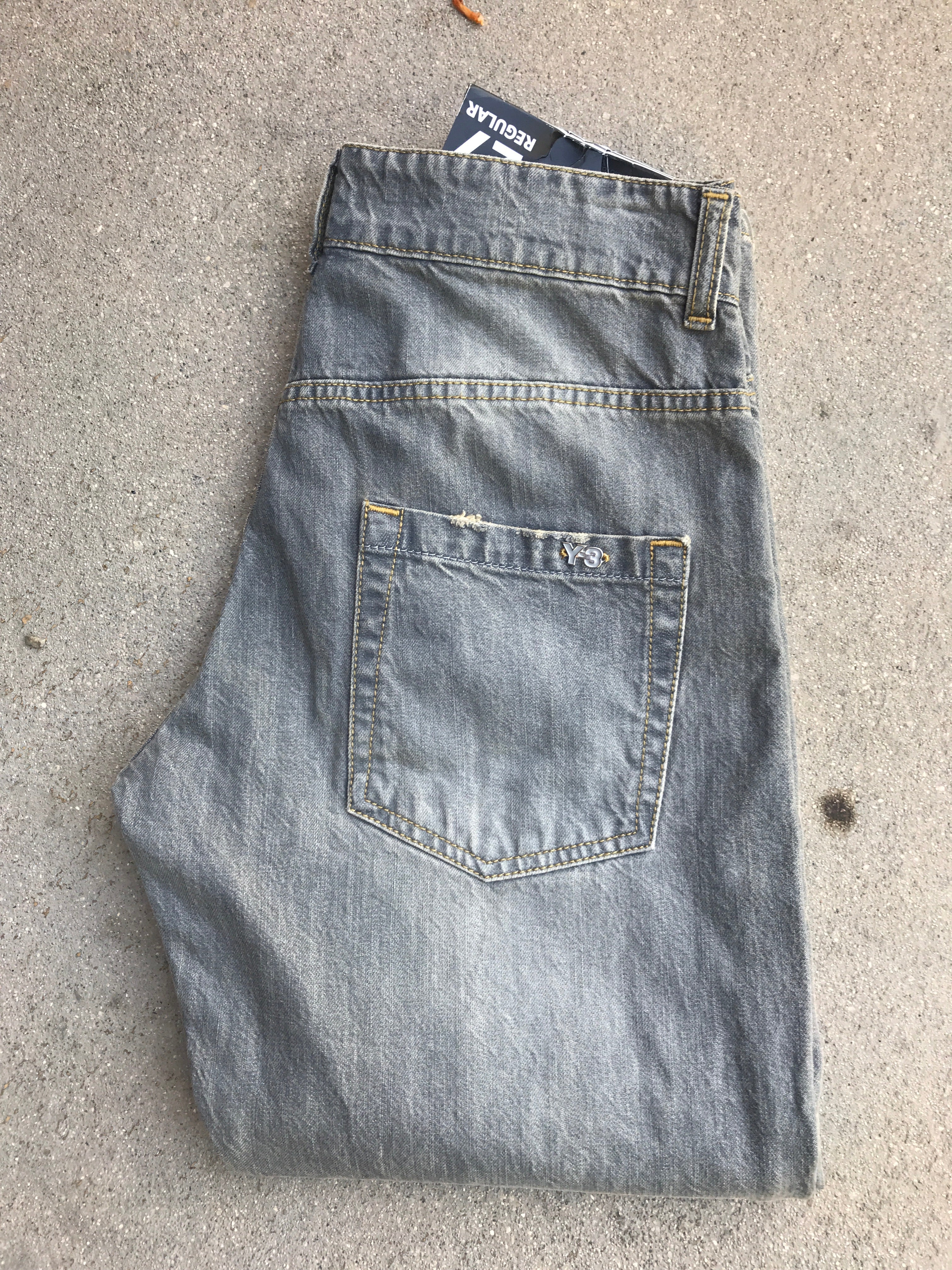 Vintage Y3 Adidas Grey Denim Pants - CARAVAN OUTPOST