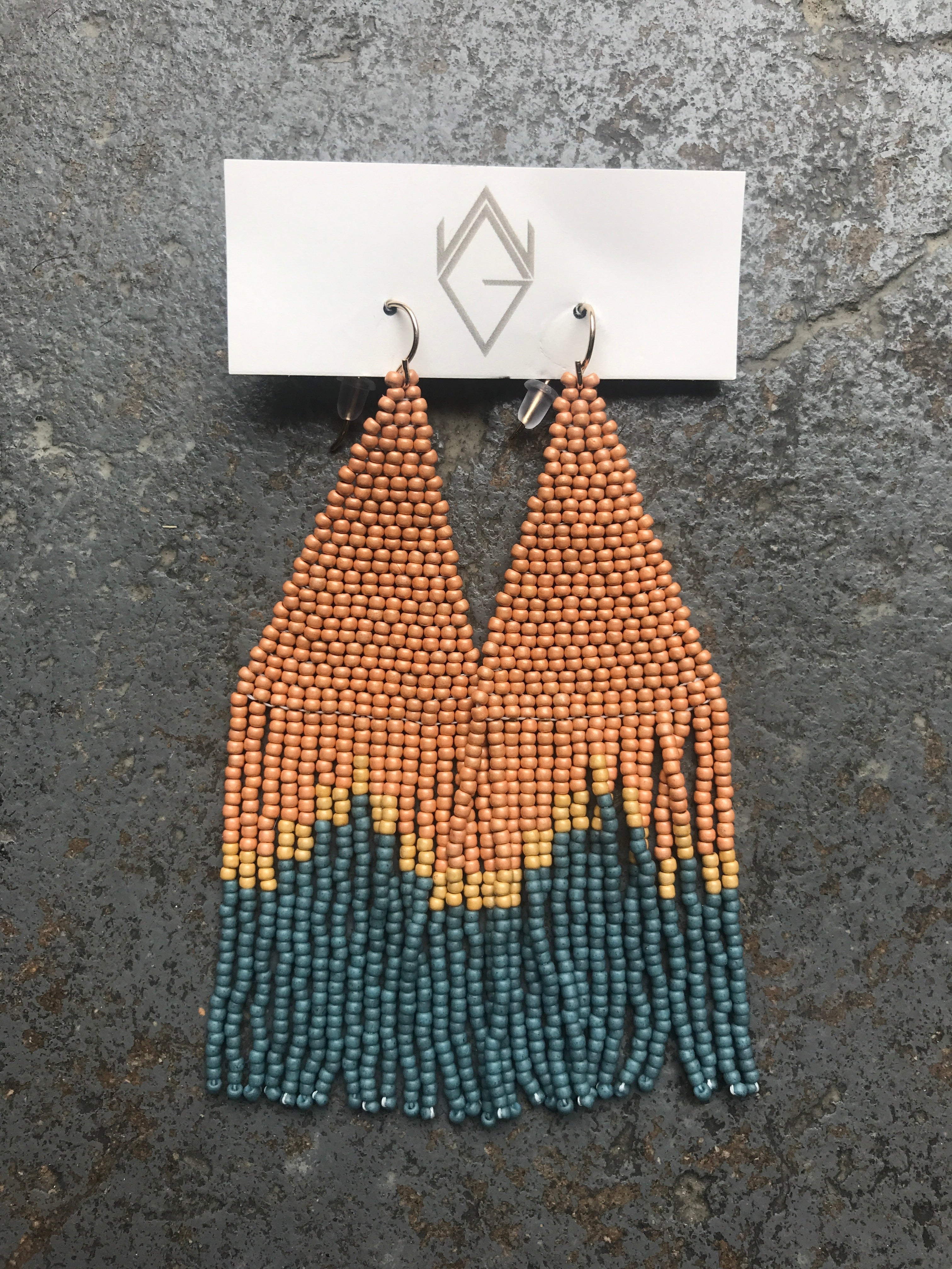 Weave Gold Artemisia and Sandstone Earrings - CARAVAN OUTPOST