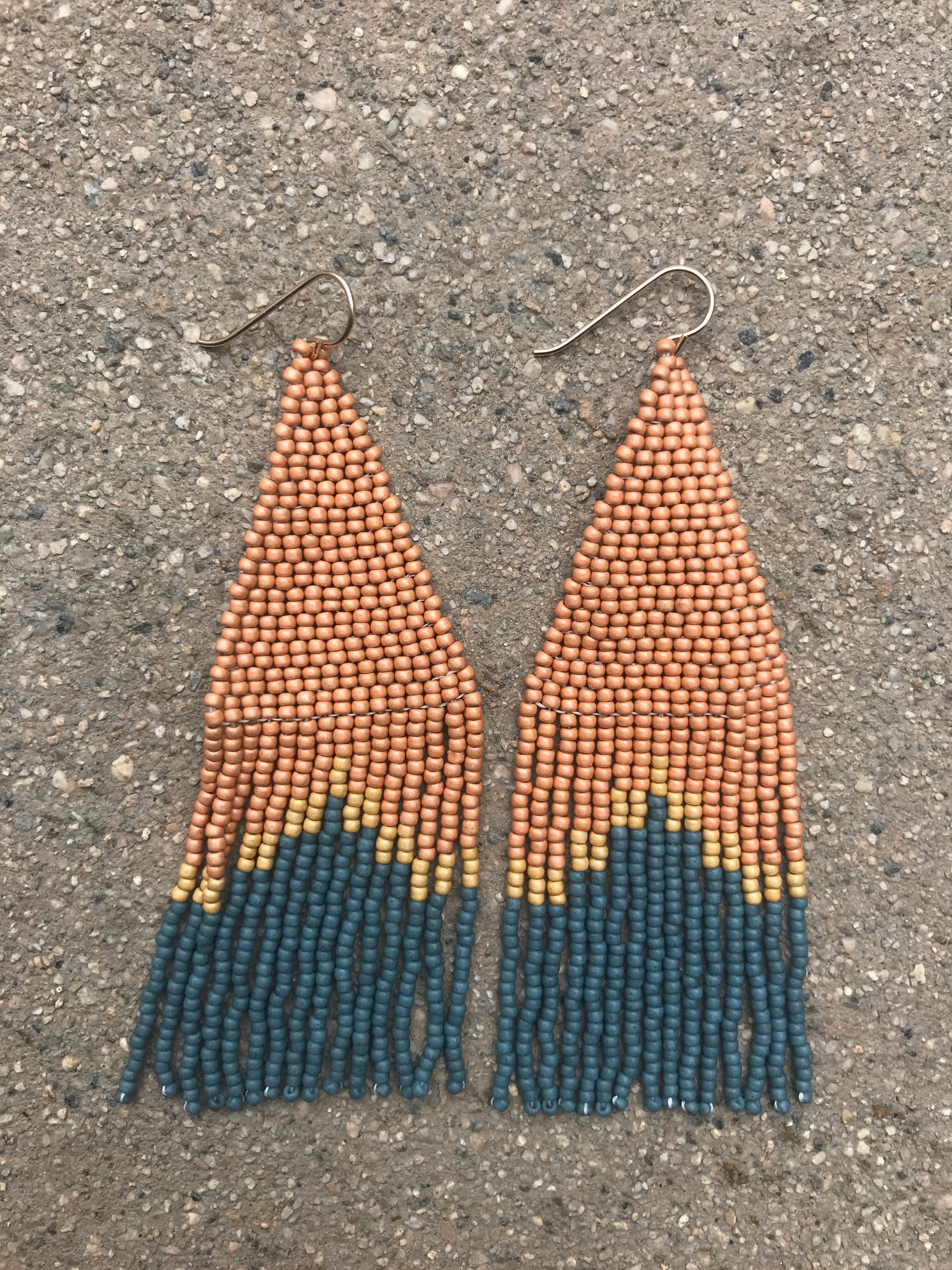 Weave Gold Artemisia and Sandstone Earrings - CARAVAN OUTPOST